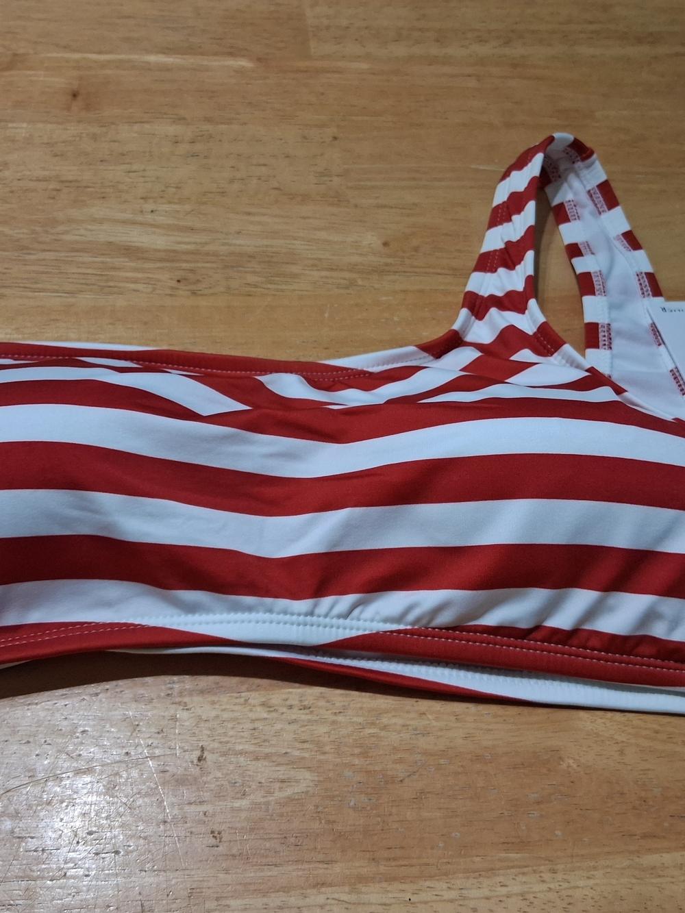 Gibson Latimer Red and White Striped Bikini Top